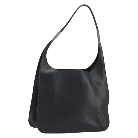 GUCCI Shoulder Bag Leather Black Silver 001 3162 Auth 190579
