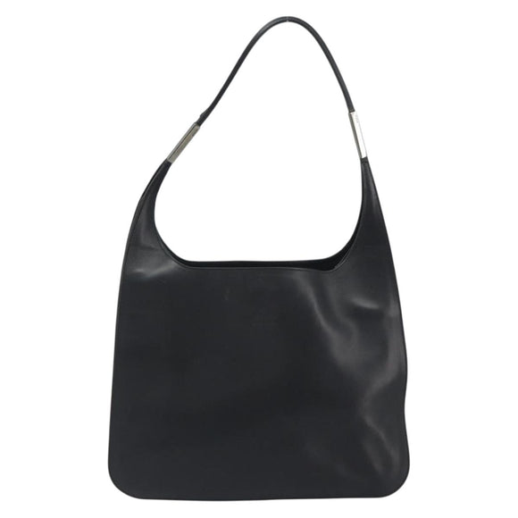 GUCCI Shoulder Bag Leather Black Silver 001 3162 Auth 190579