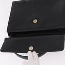 VALENTINO Hand Bag Leather Black Gold Auth 190581-18