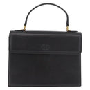 VALENTINO Hand Bag Leather Black Gold Auth 190581-13
