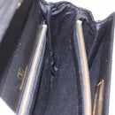 VALENTINO Hand Bag Leather Black Gold Auth 190581-22