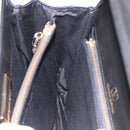 VALENTINO Hand Bag Leather Black Gold Auth 190581-23