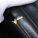 VALENTINO Hand Bag Leather Black Gold Auth 190581-24