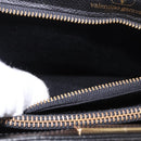VALENTINO Hand Bag Leather Black Gold Auth 190581-25