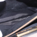VALENTINO Hand Bag Leather Black Gold Auth 190581-27