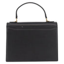 VALENTINO Hand Bag Leather Black Gold Auth 190581-2