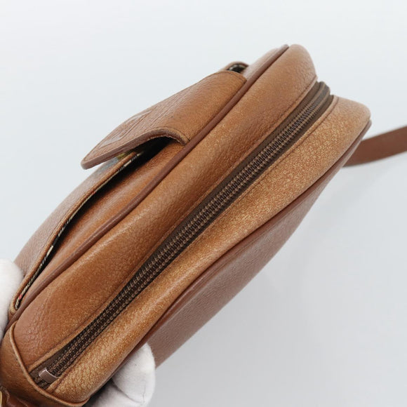 Burberrys Shoulder Bag Leather Brown Gold Auth 190582