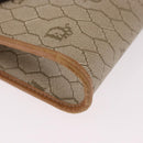 Christian Dior Honeycomb Canvas Chain Shoulder Bag PVC Beige Gold Auth 190583-9