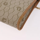 Christian Dior Honeycomb Canvas Chain Shoulder Bag PVC Beige Gold Auth 190583-16
