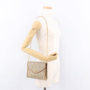 Christian Dior Honeycomb Canvas Chain Shoulder Bag PVC Beige Gold Auth 190583-20