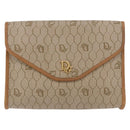 Christian Dior Honeycomb Canvas Chain Shoulder Bag PVC Beige Gold Auth 190583-13