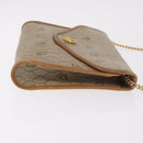 Christian Dior Honeycomb Canvas Chain Shoulder Bag PVC Beige Gold Auth 190583-3