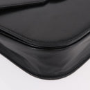 SAINT LAURENT Hand Bag Leather Black Gold Auth 190584-9