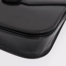SAINT LAURENT Hand Bag Leather Black Gold Auth 190584-14