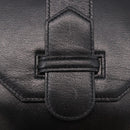 SAINT LAURENT Hand Bag Leather Black Gold Auth 190584-17