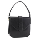 SAINT LAURENT Hand Bag Leather Black Gold Auth 190584-1