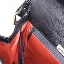 SAINT LAURENT Hand Bag Leather Black Gold Auth 190584-25