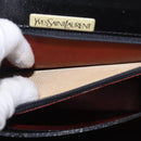 SAINT LAURENT Hand Bag Leather Black Gold Auth 190584-12