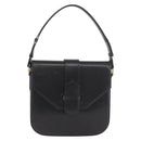 SAINT LAURENT Hand Bag Leather Black Gold Auth 190584-13
