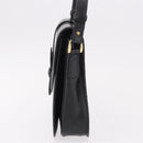 SAINT LAURENT Hand Bag Leather Black Gold Auth 190584-3