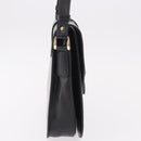 SAINT LAURENT Hand Bag Leather Black Gold Auth 190584-4