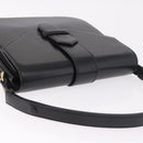 SAINT LAURENT Hand Bag Leather Black Gold Auth 190584-6