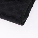 GUCCI GG Hand Bag Nylon Black Gold Auth 190585-11