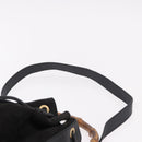 GUCCI Bamboo Hand Bag Suede 2way Black Gold 001 3754 Auth 190587-10
