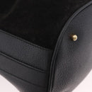 GUCCI Bamboo Hand Bag Suede 2way Black Gold 001 3754 Auth 190587-12