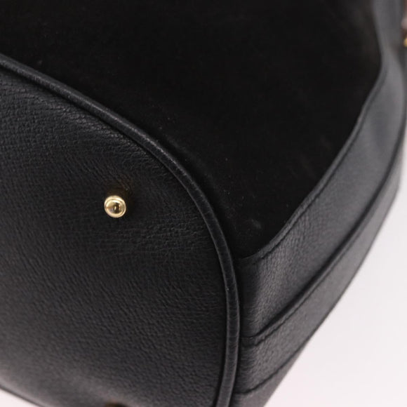GUCCI Bamboo Hand Bag Suede 2way Black Gold 001 3754 Auth 190587