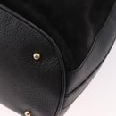 GUCCI Bamboo Hand Bag Suede 2way Black Gold 001 3754 Auth 190587-15