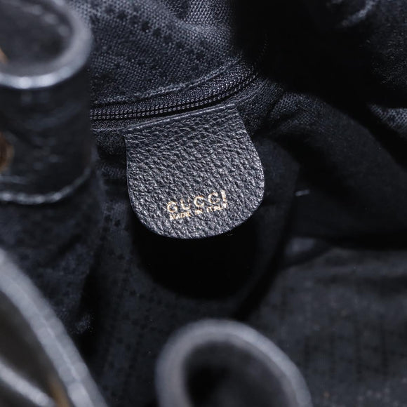 GUCCI Bamboo Hand Bag Suede 2way Black Gold 001 3754 Auth 190587