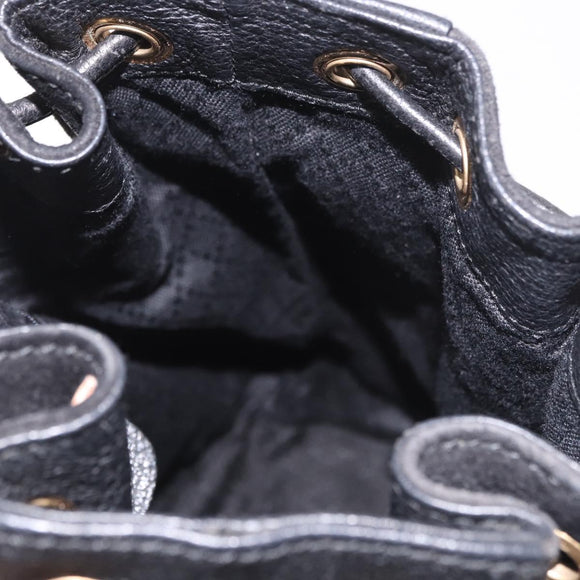 GUCCI Bamboo Hand Bag Suede 2way Black Gold 001 3754 Auth 190587