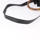 GUCCI Bamboo Hand Bag Suede 2way Black Gold 001 3754 Auth 190587-9