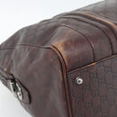 GUCCI Guccissima GG Canvas Boston Bag Leather Bordeaux Silver 146204 Auth 190589-13