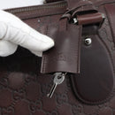 GUCCI Guccissima GG Canvas Boston Bag Leather Bordeaux Silver 146204 Auth 190589-14