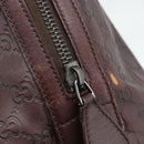 GUCCI Guccissima GG Canvas Boston Bag Leather Bordeaux Silver 146204 Auth 190589-16