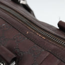 GUCCI Guccissima GG Canvas Boston Bag Leather Bordeaux Silver 146204 Auth 190589-18