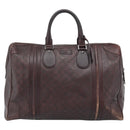 GUCCI Guccissima GG Canvas Boston Bag Leather Bordeaux Silver 146204 Auth 190589-2