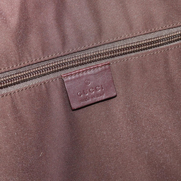 GUCCI Guccissima GG Canvas Boston Bag Leather Bordeaux Silver 146204 Auth 190589
