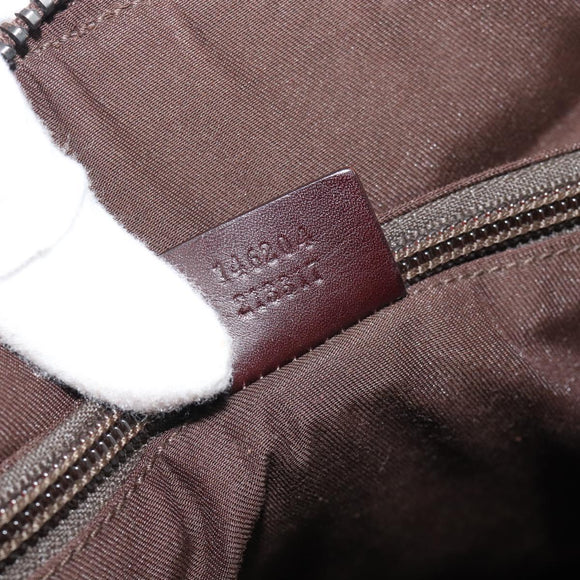 GUCCI Guccissima GG Canvas Boston Bag Leather Bordeaux Silver 146204 Auth 190589