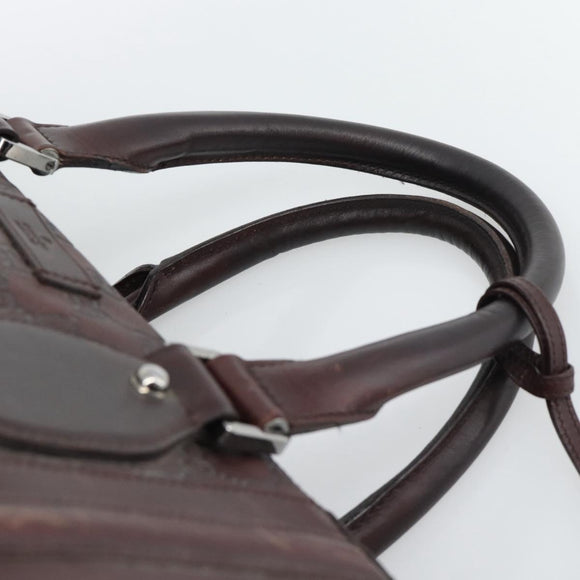 GUCCI Guccissima GG Canvas Boston Bag Leather Bordeaux Silver 146204 Auth 190589
