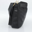 GUCCI Bamboo Hand Bag Leather 2way Black Gold 001 0166 Auth 190590-4
