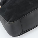GUCCI Bamboo Hand Bag Suede 2way Black Gold 001 2058 Auth 190591-13
