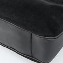 GUCCI Bamboo Hand Bag Suede 2way Black Gold 001 2058 Auth 190591-14