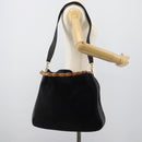 GUCCI Bamboo Hand Bag Suede 2way Black Gold 001 2058 Auth 190591-23