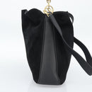 GUCCI Bamboo Hand Bag Suede 2way Black Gold 001 2058 Auth 190591-4