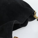 GUCCI Bamboo Hand Bag Suede 2way Black Gold 001 2058 Auth 190591-6