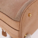 GUCCI Bamboo Hand Bag Suede Beige Gold 001 2865 Auth 190592-13