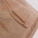 GUCCI Bamboo Hand Bag Suede Beige Gold 001 2865 Auth 190592-15